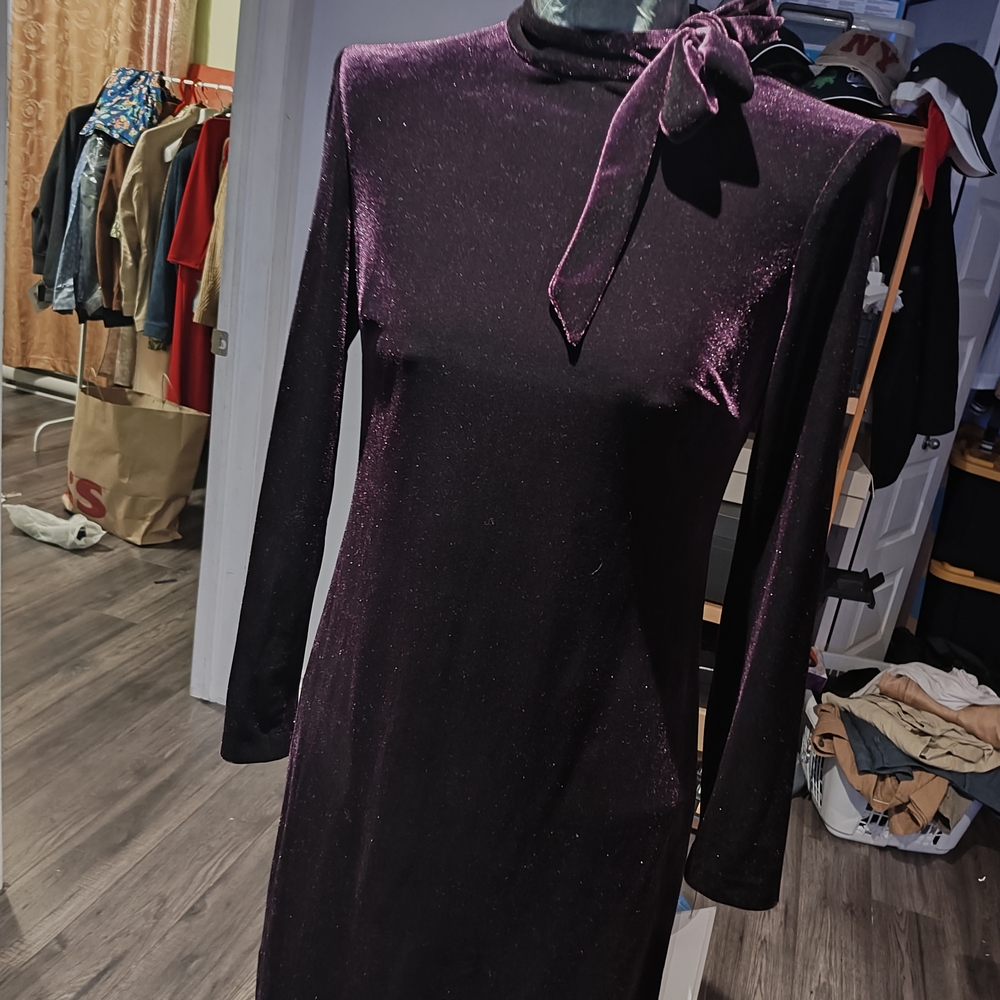 Elegant Purple Velvet Mini Dress